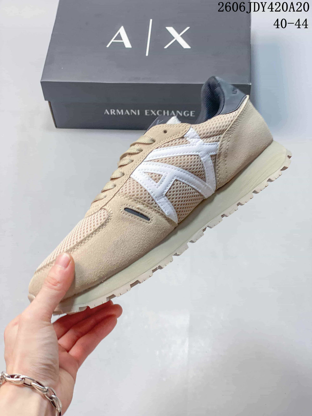 Armani Exchange Mesh Panel Sneakers Beige 06JDY420A20_002