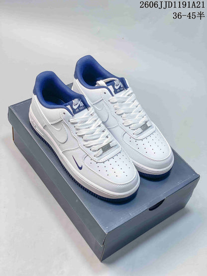 Nike Air Force 1 Low White and Blue Sneakers