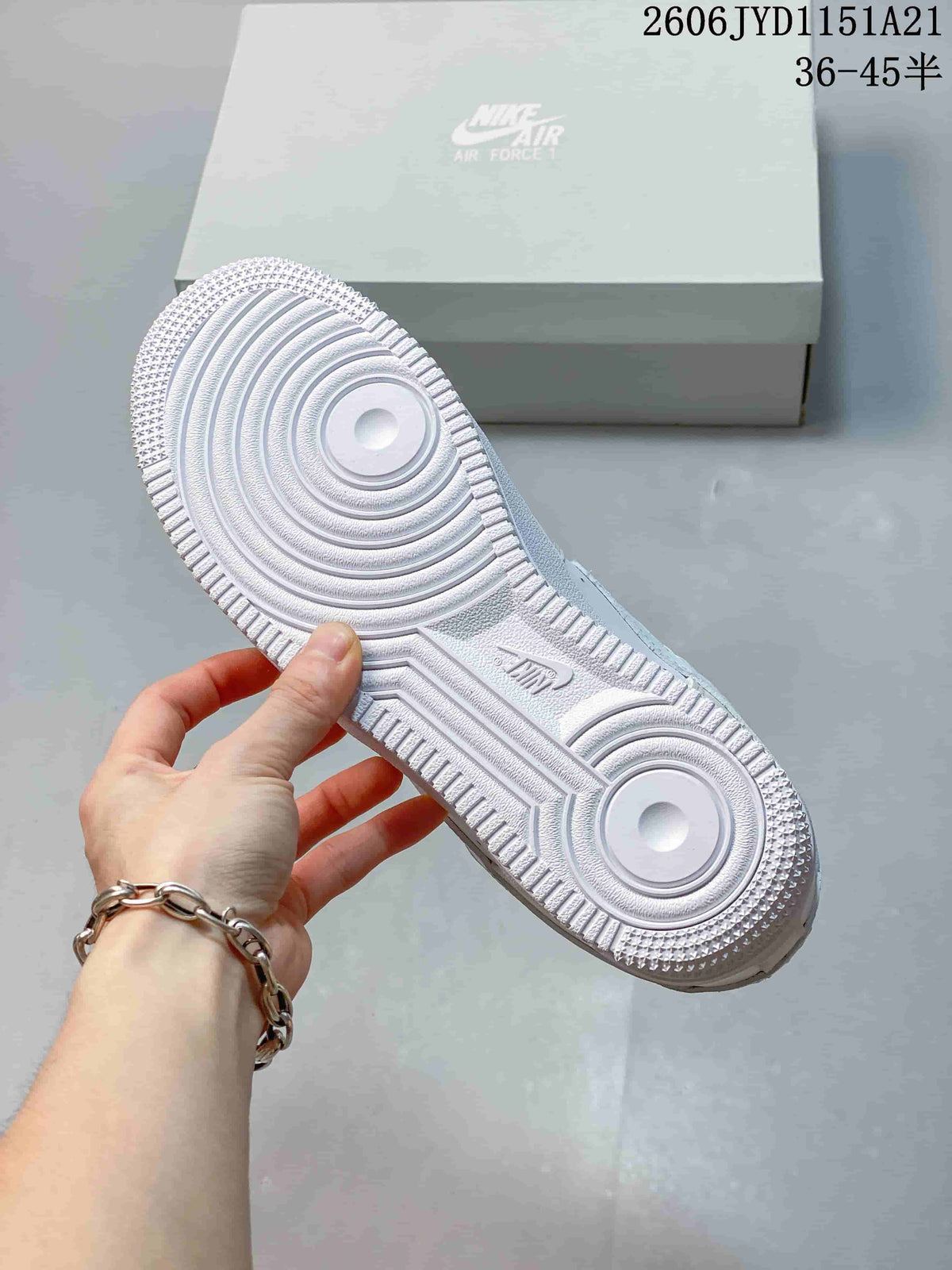 Nike Air Force 1 Low White and Light Gray Sneakers