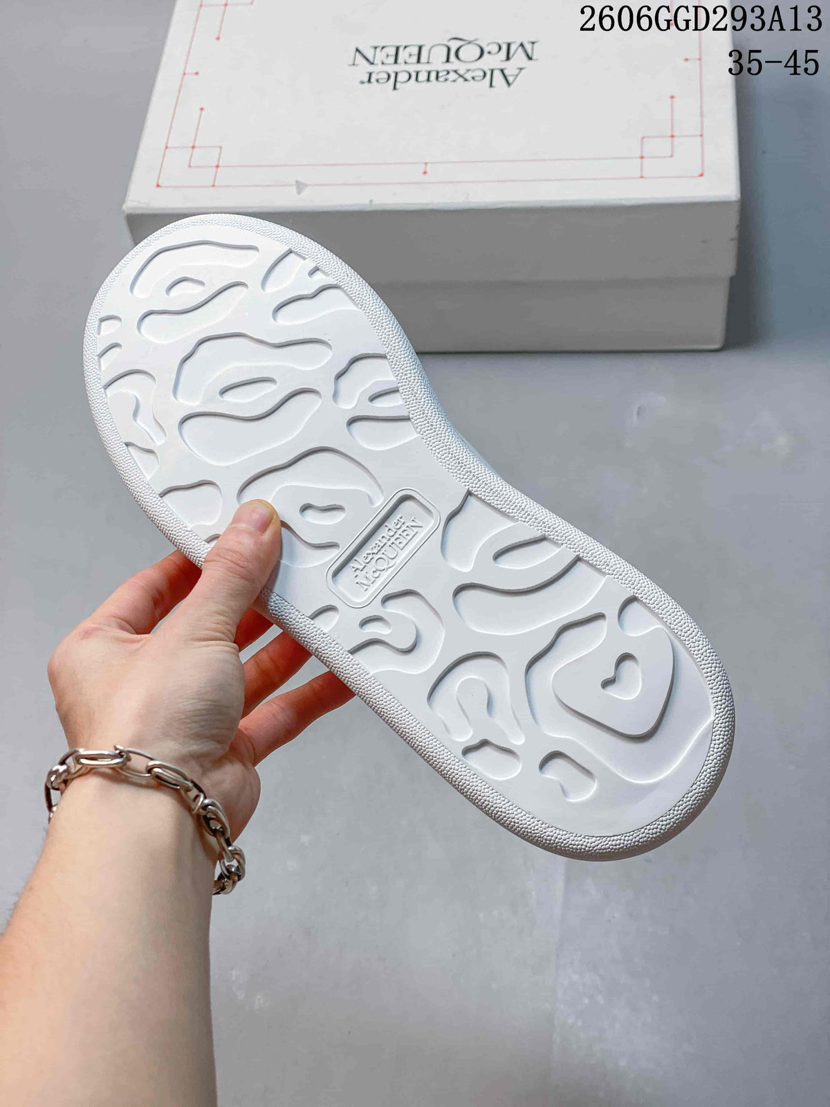 Alexander McQueen White Low-Top Sneakers with Black Heel Tab