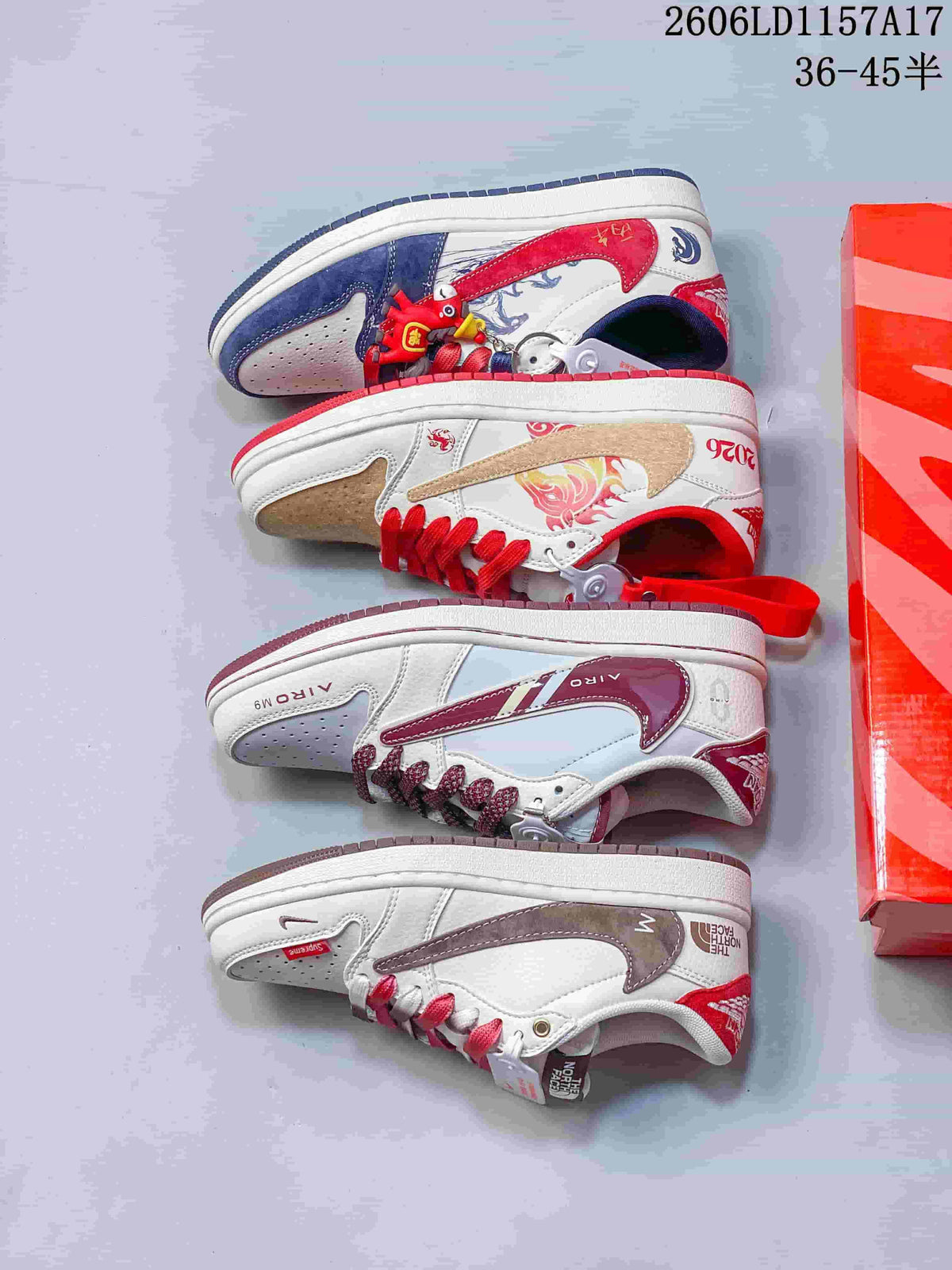 Jordan Air Jordan 1 Low White Multicolor Graphic Sneakers