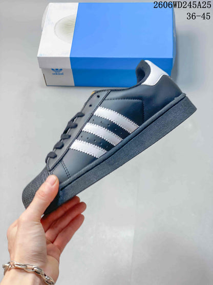 adidas Superstar Dark Gray Sneakers with White Stripes