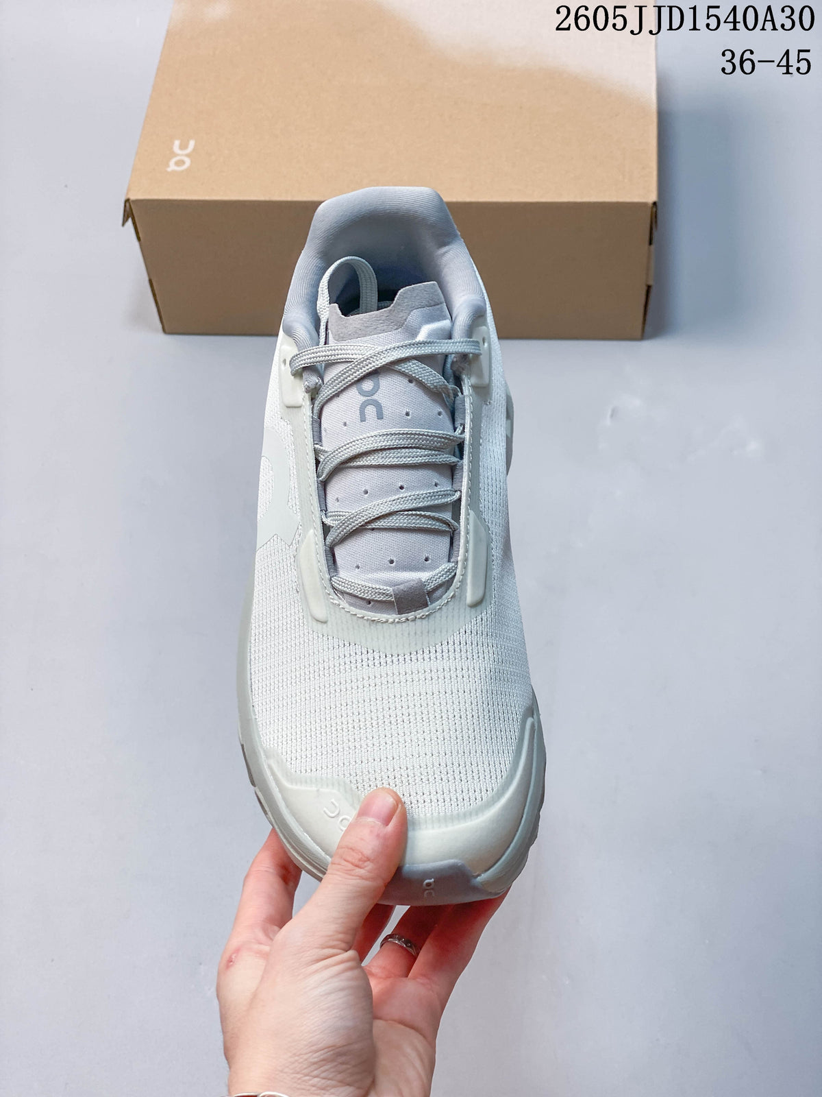 On Cloudmonster 2 White and Grey Running Shoes