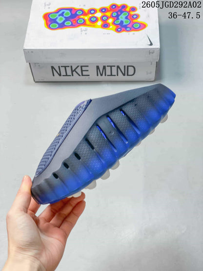 Nike Mind 001 Slides in Gray and Blue