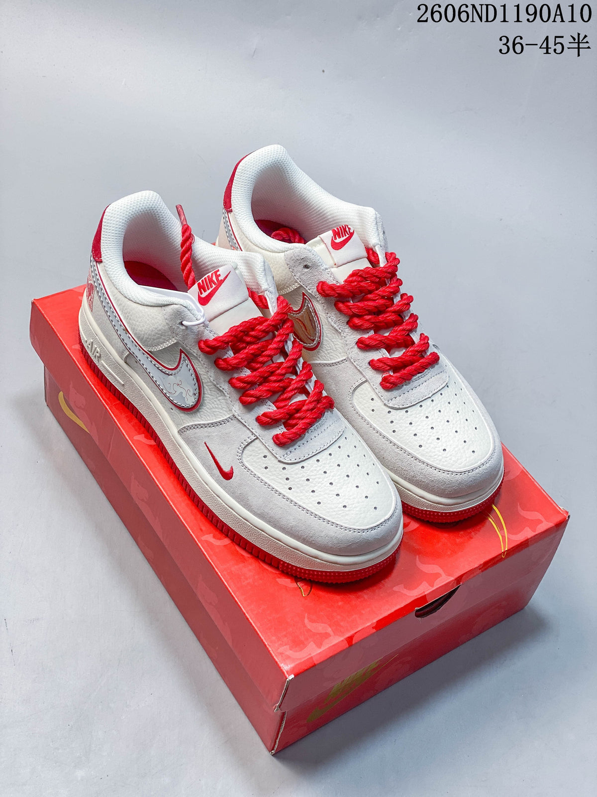 Nike Air Force 1 '07 Low Red and White Sneakers CS5288-722