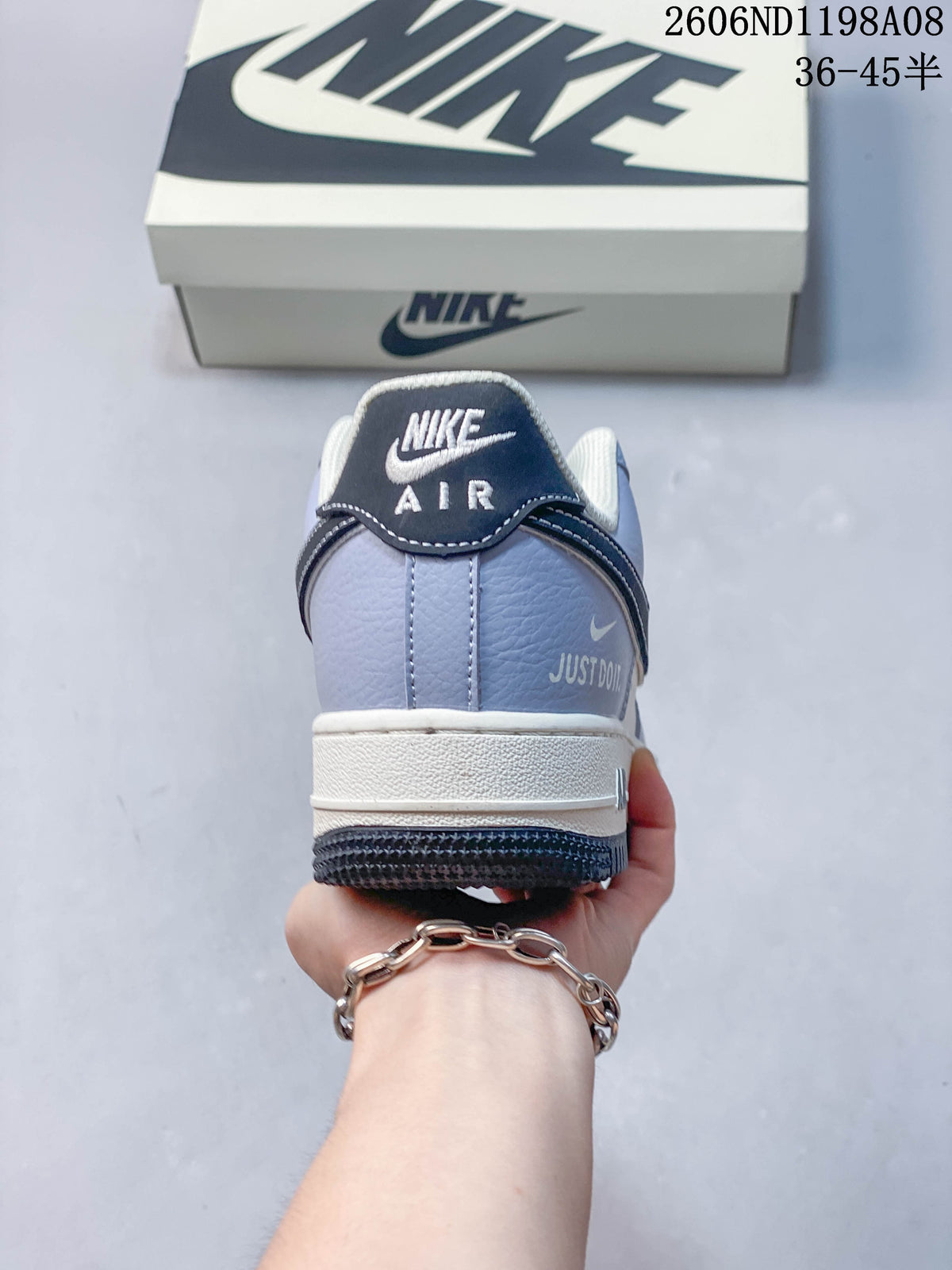 Nike Air Force 1 '07 Low Sneakers in White and Light Blue