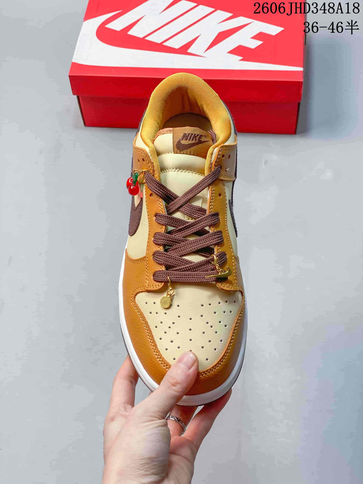 Nike SB Dunk Low Sneakers in Cream, Tan and Brown