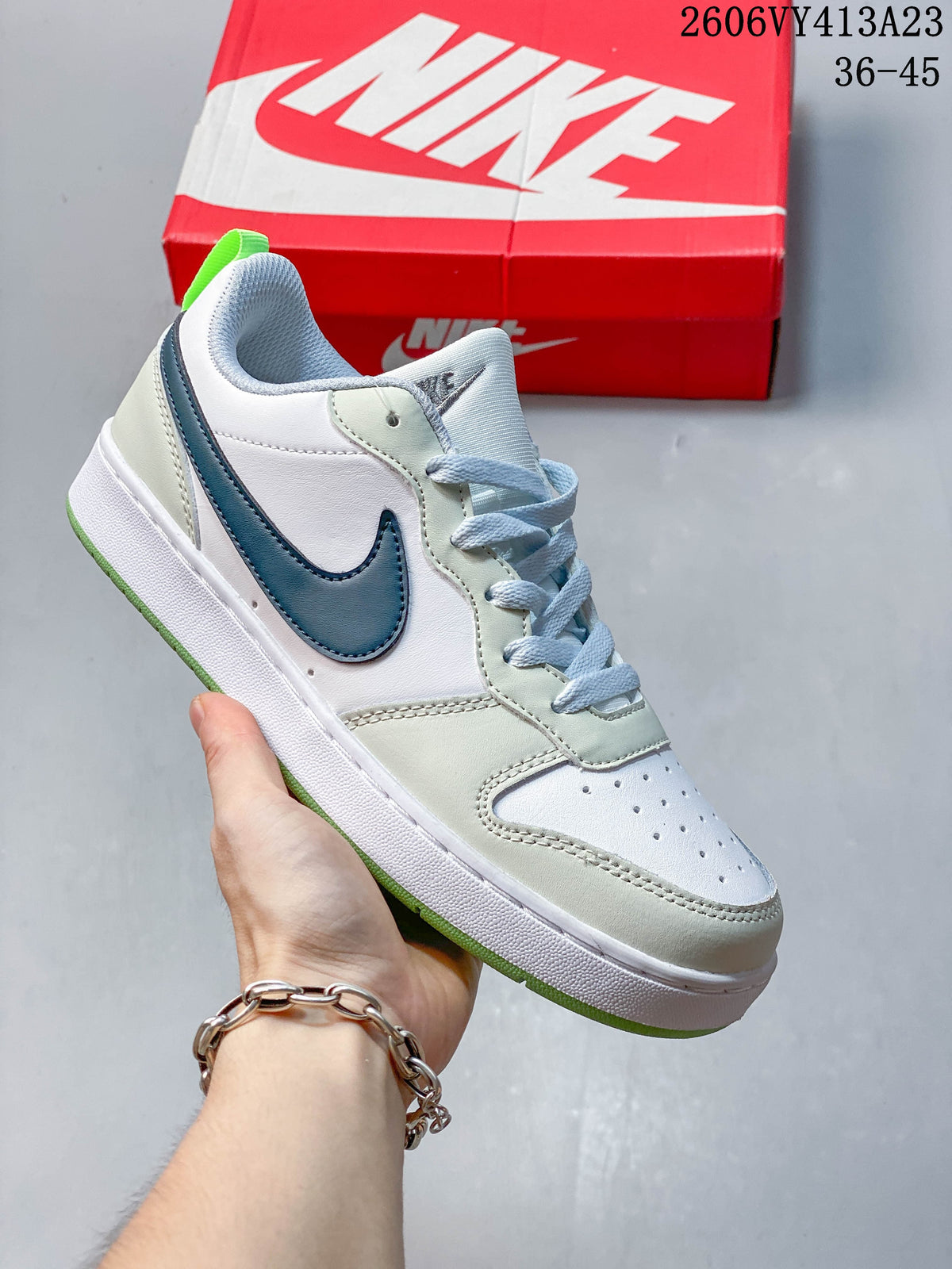 NikeCourt Borough 2 Low Sneakers, White and Blue