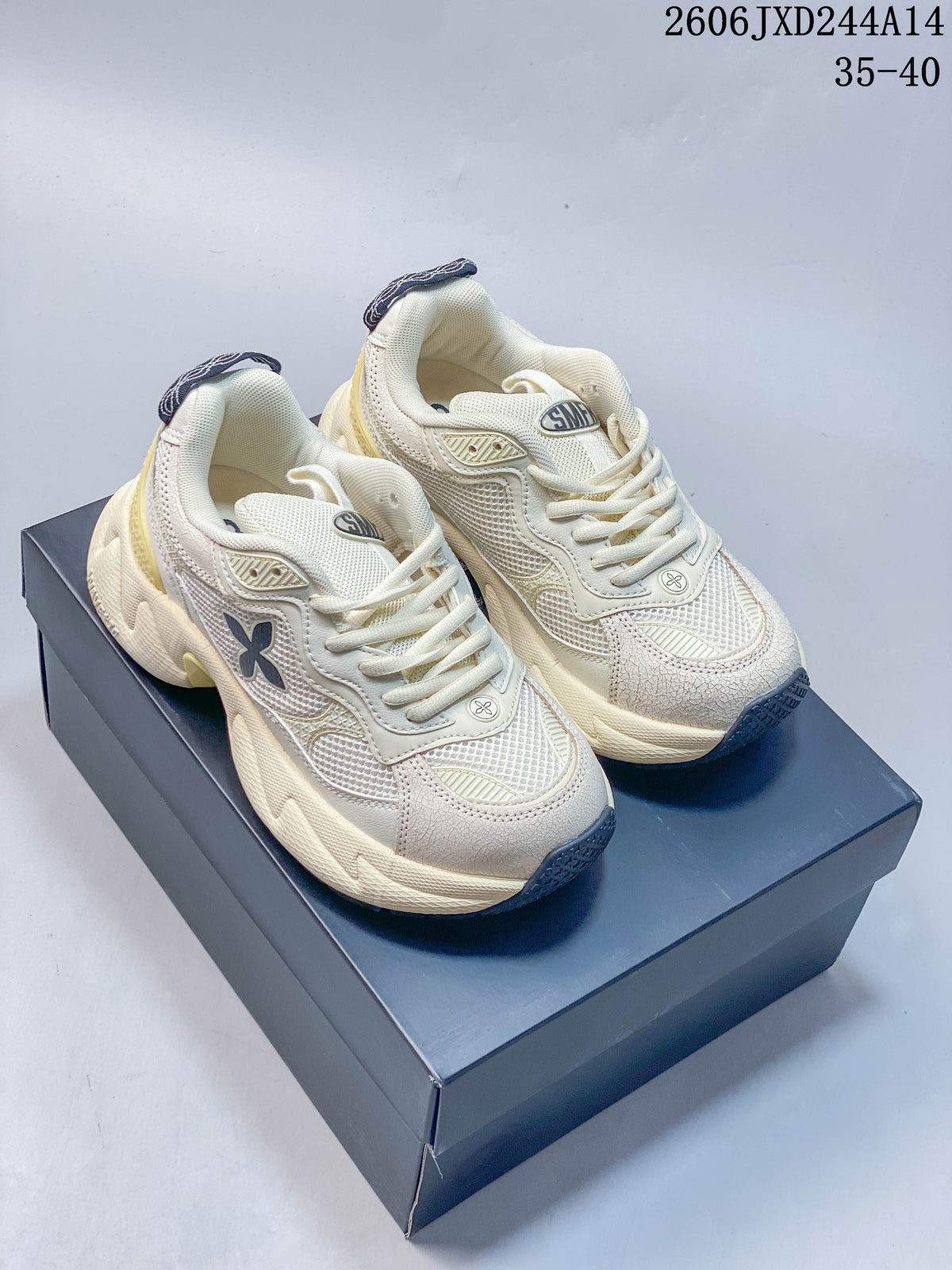 SMFK Future Ripple Low-Top Sneakers, Ivory and Black
