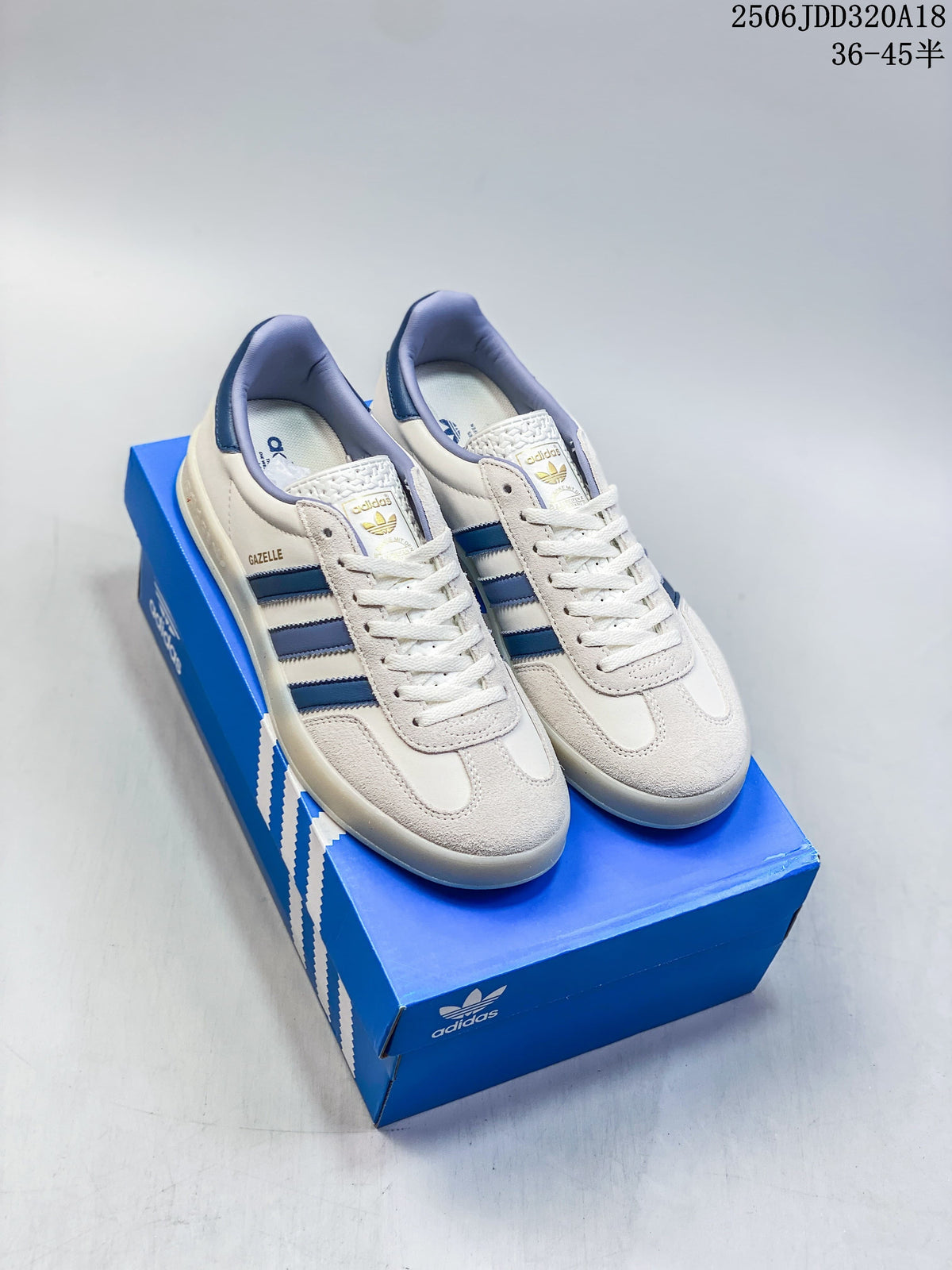 Adidas Gazelle Sneakers, Off-White and Blue