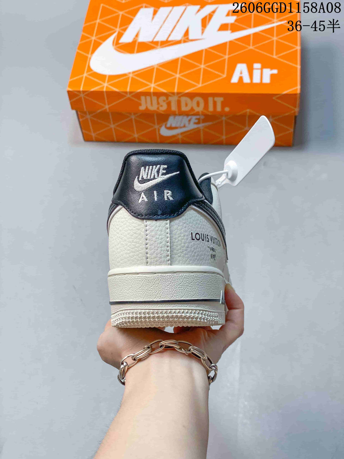 Nike Air Force 1 Low Cream and Navy Sneakers