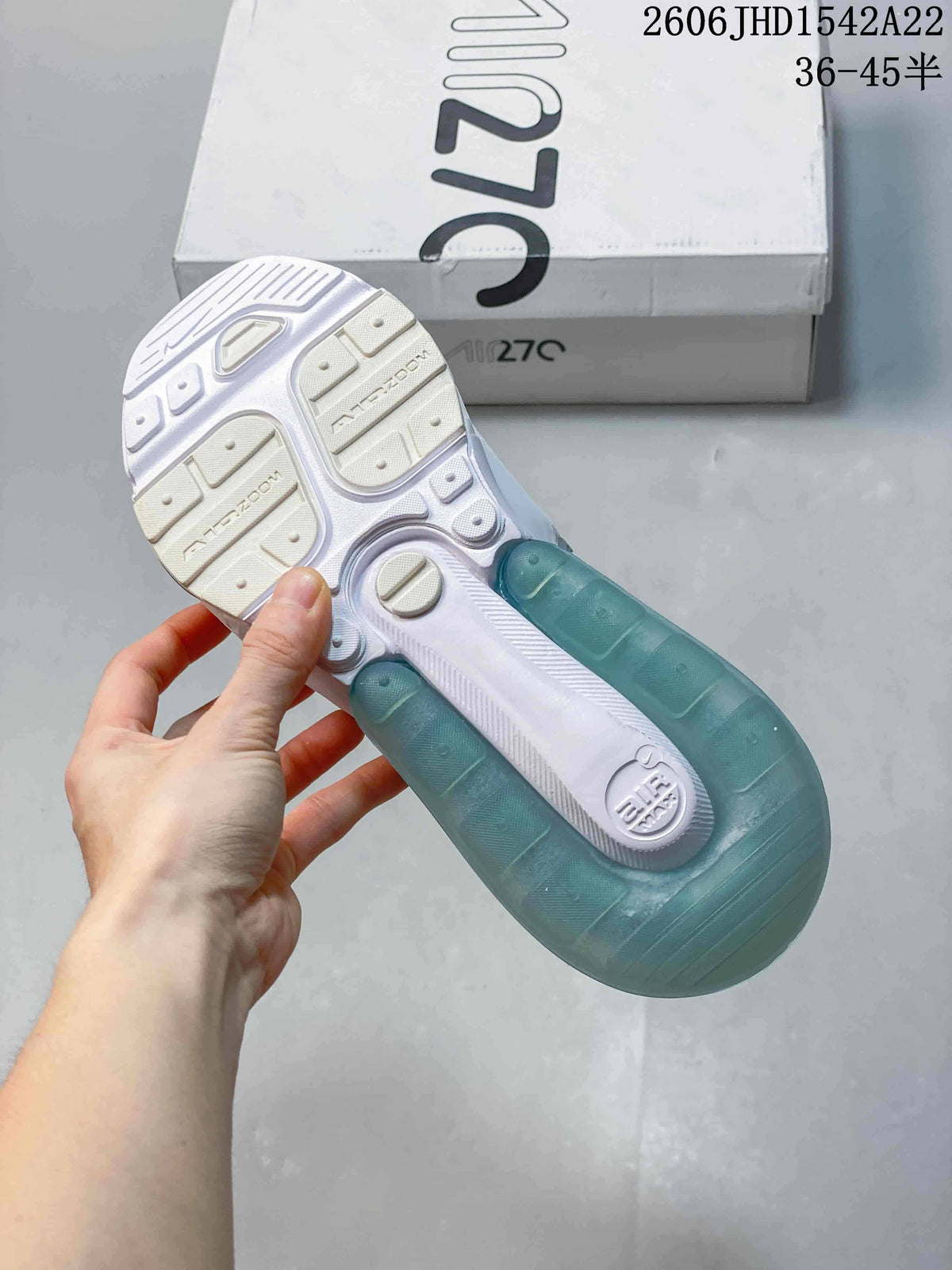 Nike Air Max 270 Premium White and Teal Sneakers