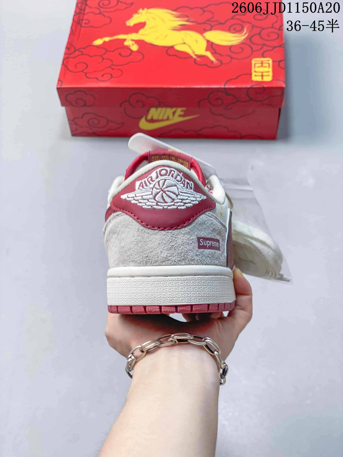Jordan Air Jordan 1 Low White and Red Sneakers