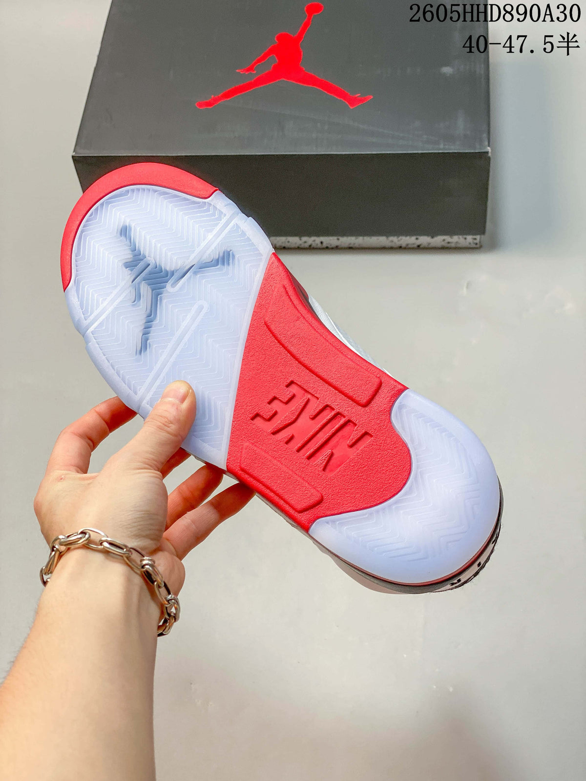 Jordan Air Jordan 5 Retro High White Red Basketball Sneakers