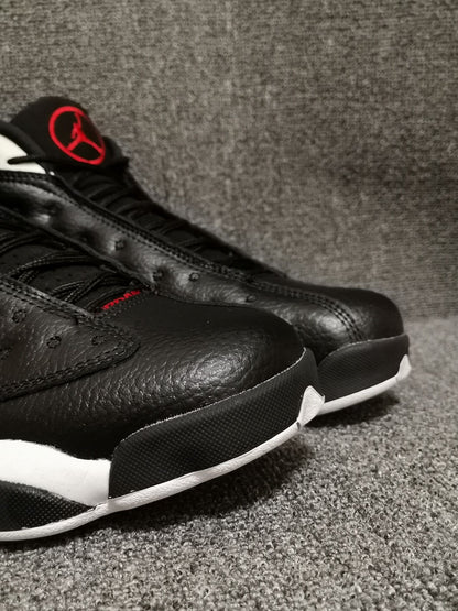 Close-up of the black textured upper and toe area