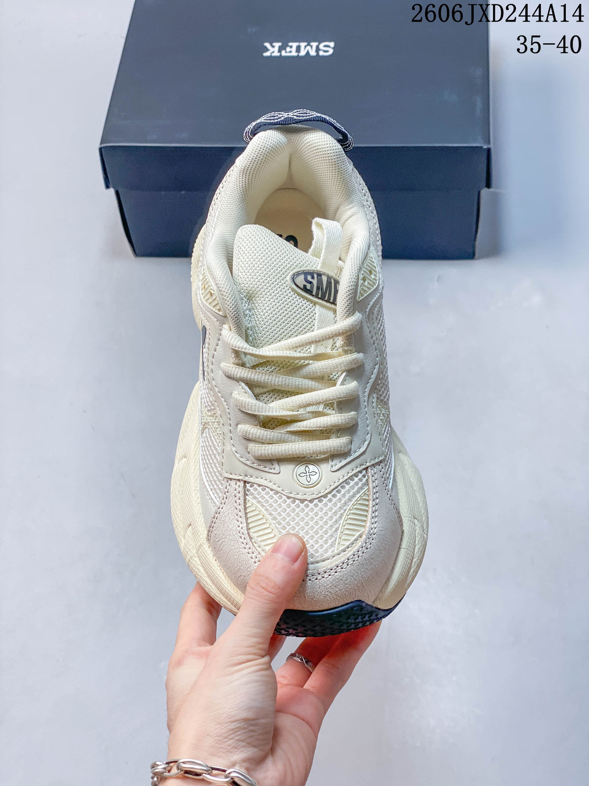 SMFK Future Ripple Low-Top Sneakers, Ivory and Black