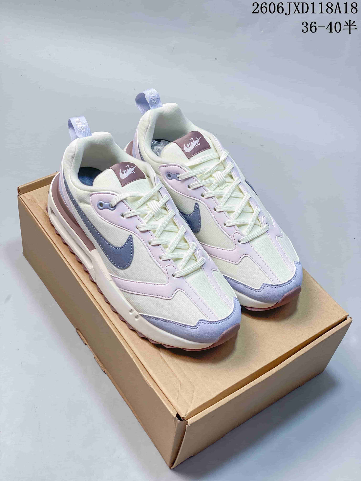Nike Air Max Dawn Low-Top Sneakers in White and Lavender