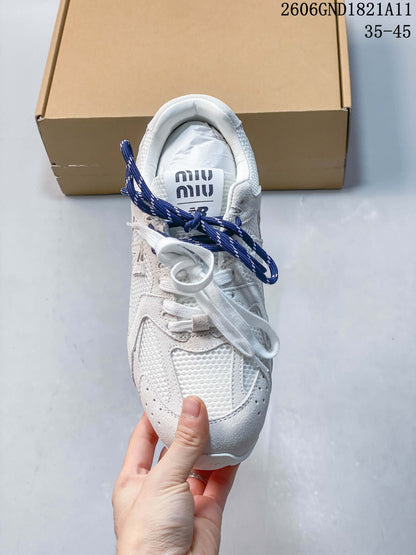 Miu Miu x New Balance 530SL Sneakers in White and Gray