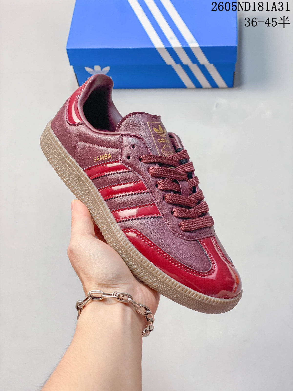 Adidas Samba OG Low-Top Sneakers, Burgundy and Red