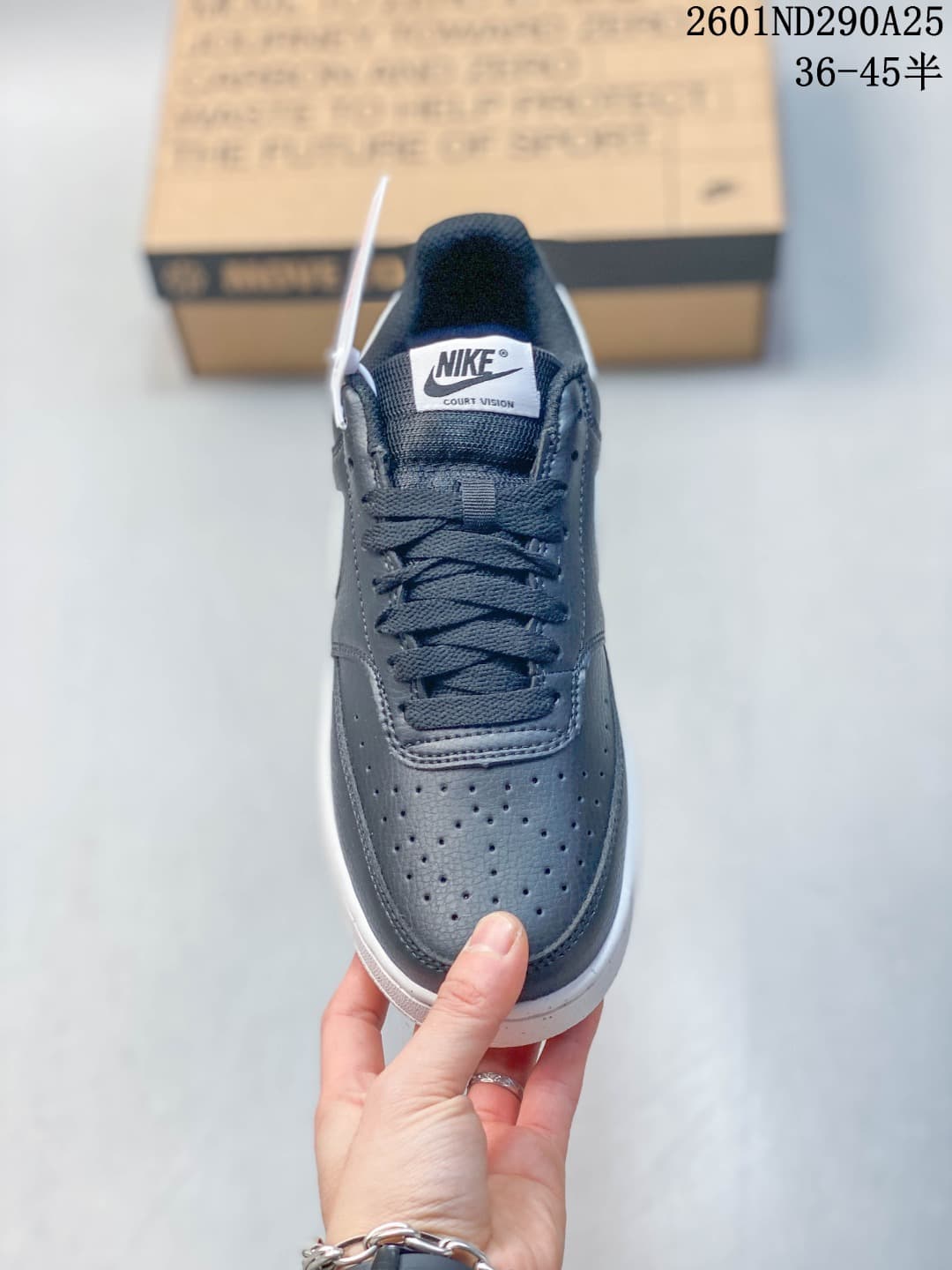 Nike Court Vision Low Sneakers in Navy and White