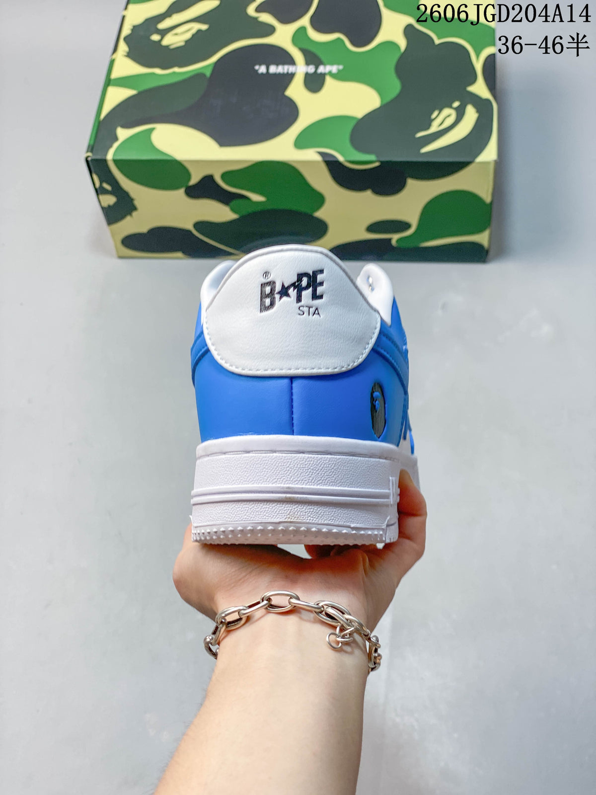 BAPE BAPE STA Low-Top Sneakers, Blue and White, 06JGD204A14
