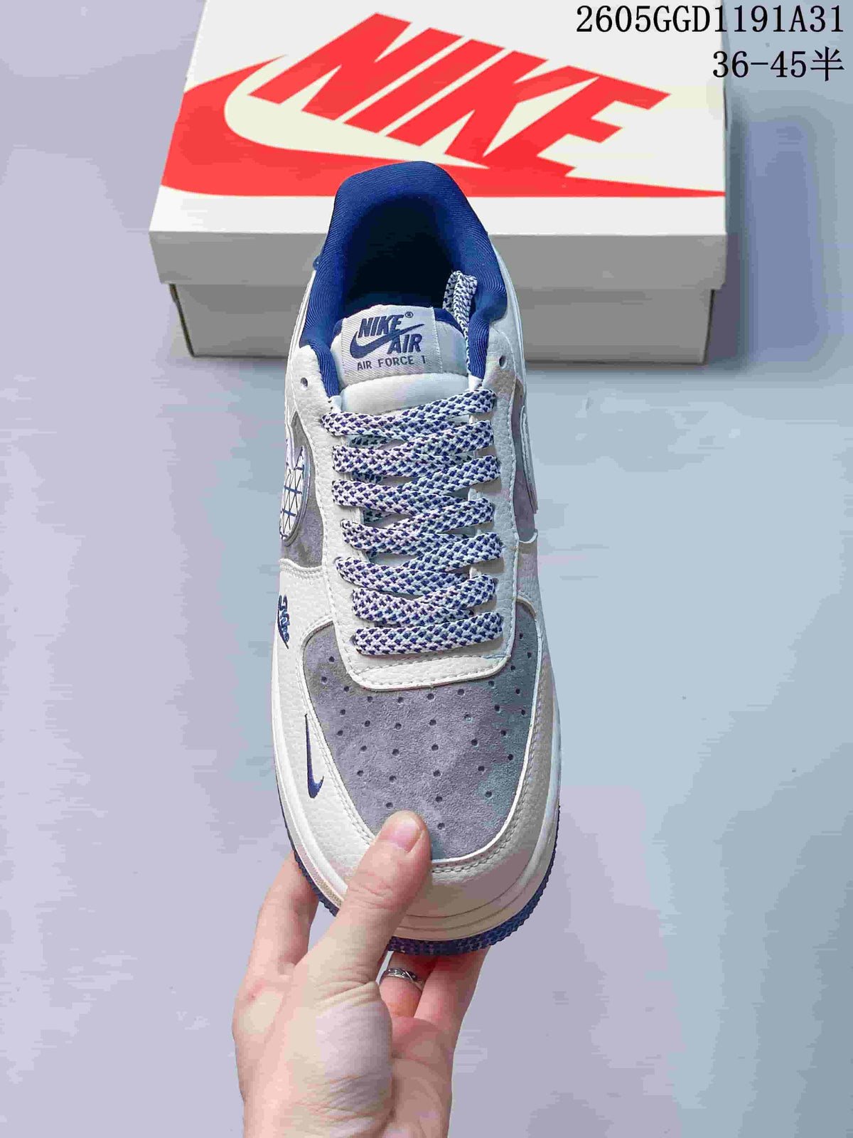 Nike Air Force 1 '07 Low Grey and Blue Sneakers