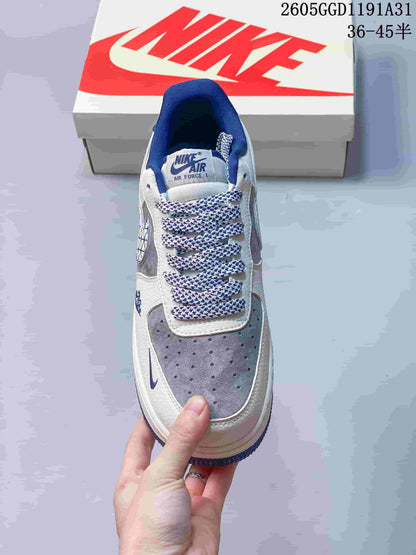 Nike Air Force 1 '07 Low Grey and Blue Sneakers