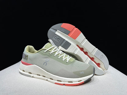 On Cloudnova Form 2 Sneakers in Green and Coral