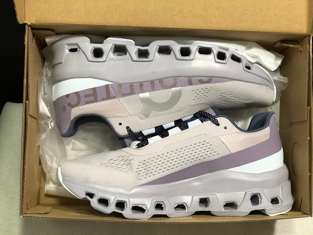 On Cloudmonster Sneakers in Gray and Purple
