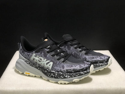HOKA Speedgoat 6 Trail Running Shoes, Gray Black