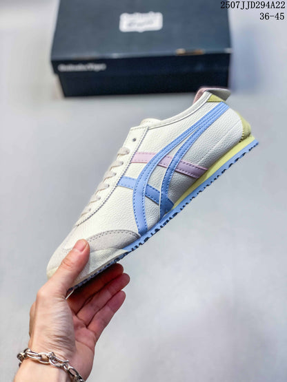 Onitsuka Tiger Mexico 66 Deluxe Sneakers in Cream and Blue