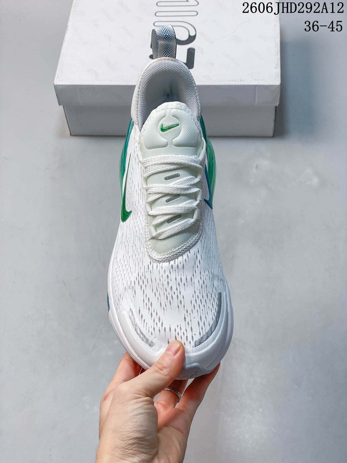 Nike Air Max 270 White and Green Sneakers
