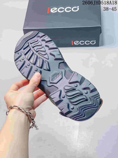 ECCO Open-Toe Adjustable Strap Sandals, Brown and Gray
