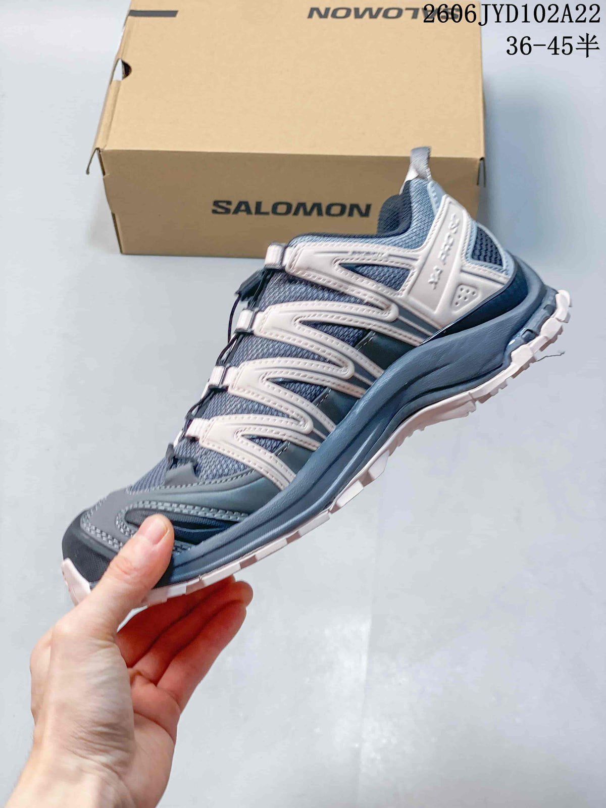 Salomon XA Pro 3D Low-Top Trail Shoes, Gray and Pink