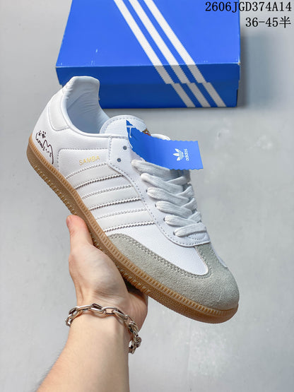 Adidas Originals Samba Low-Top Sneakers, White with Gum Sole