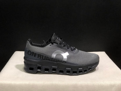 On Cloudmonster 2 Running Shoes in Gray and Black
