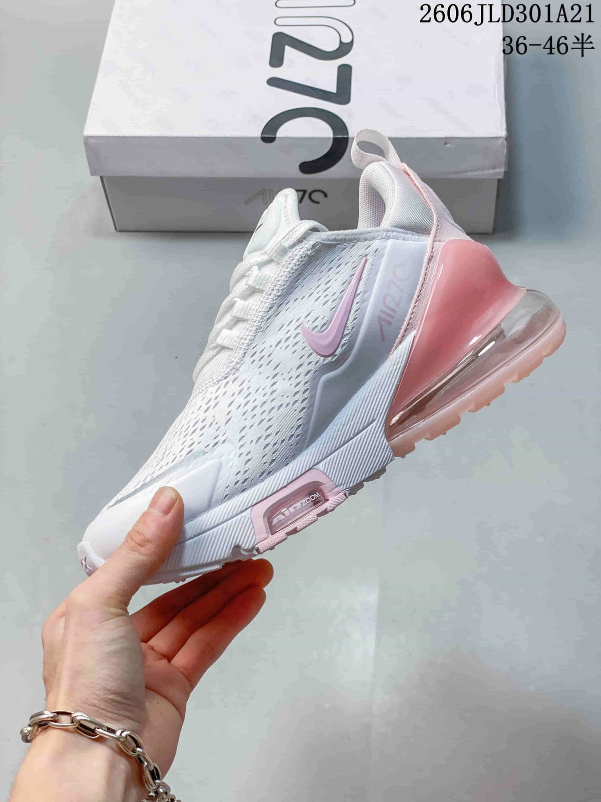 Nike Air Max 270 Premium White and Pink Sneakers