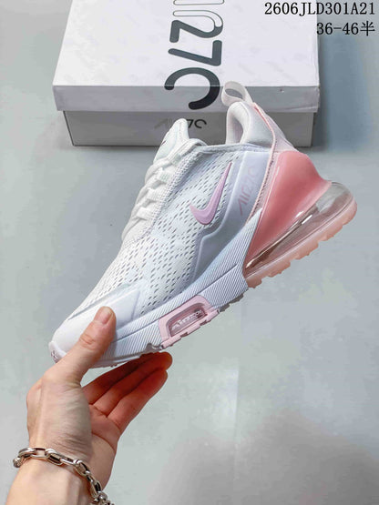 Nike Air Max 270 Premium White and Pink Sneakers