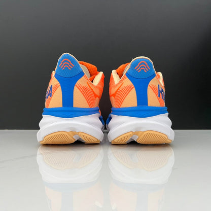 HOKA Clifton 9 Running Shoes, Orange and Blue