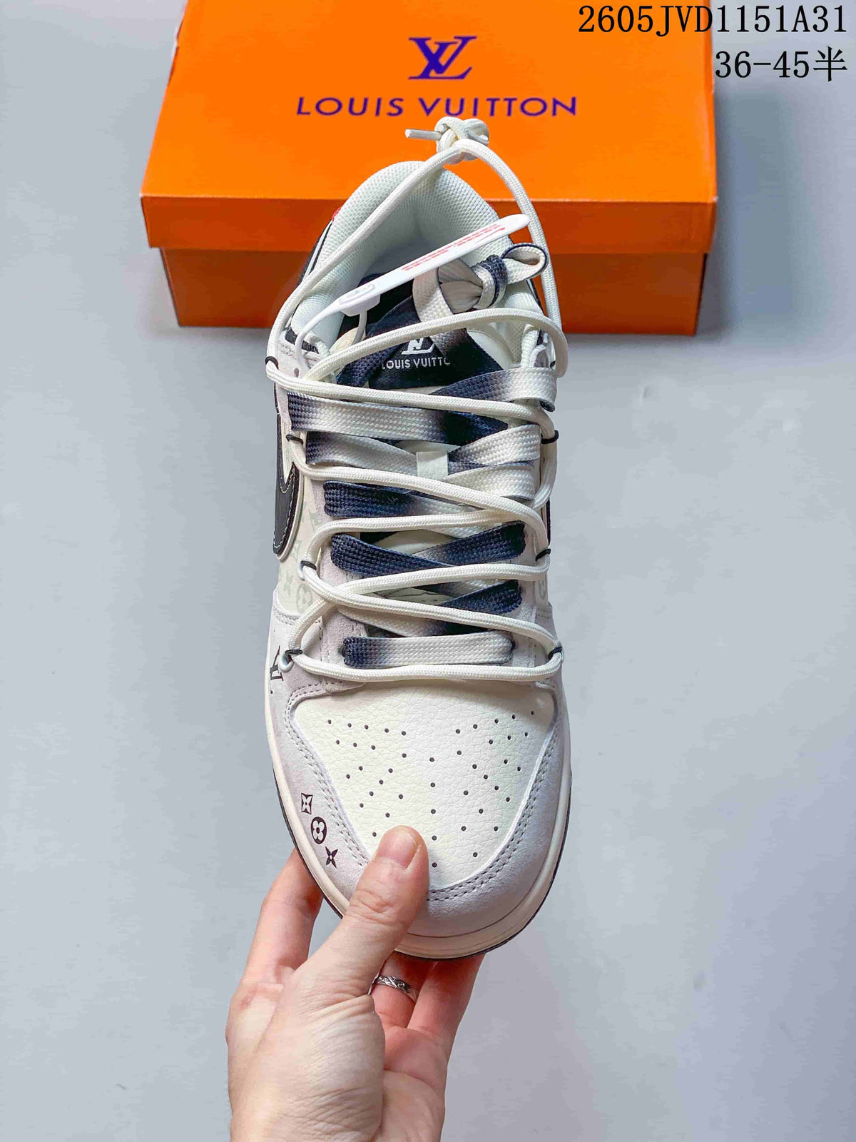 Nike SB Dunk Low White and Navy Custom Sneakers