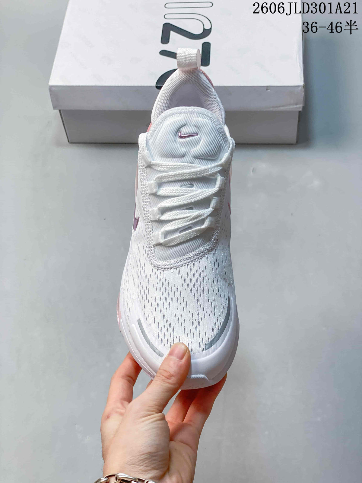 Nike Air Max 270 Premium White and Pink Sneakers