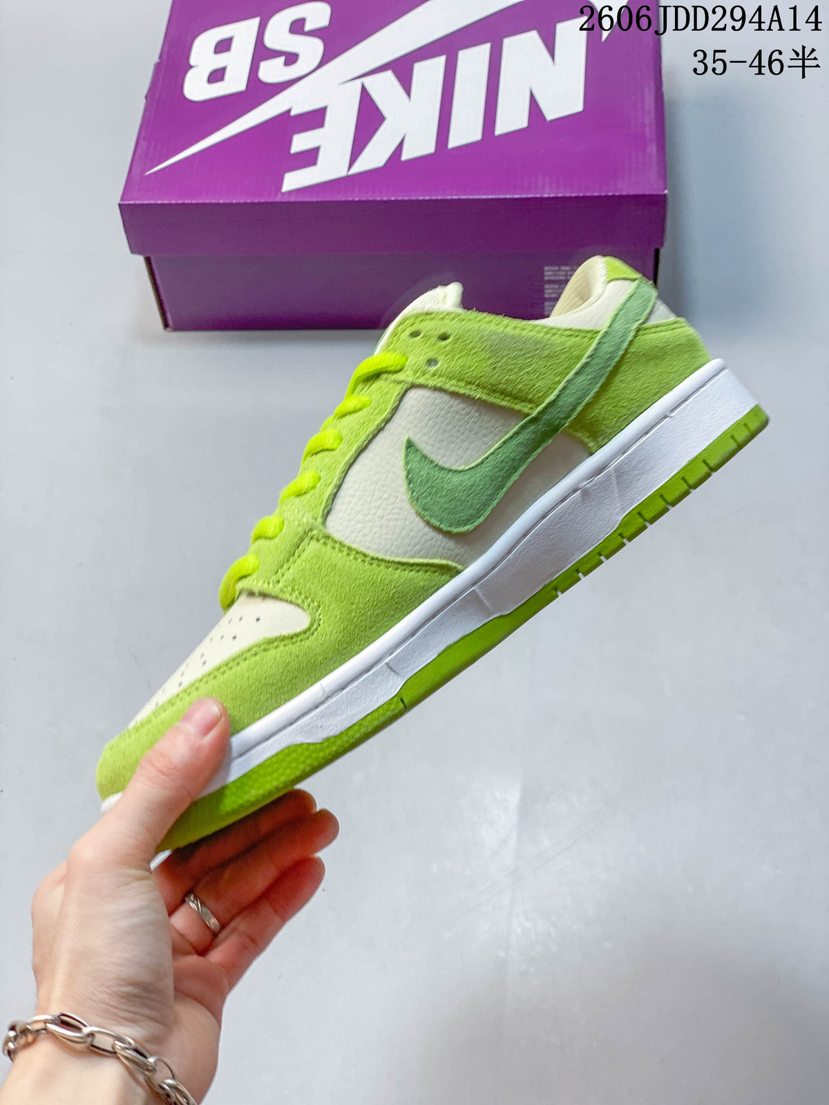 Nike Dunk Low SB Skateboarding Shoes, Lime Green and White, IB4417-104
