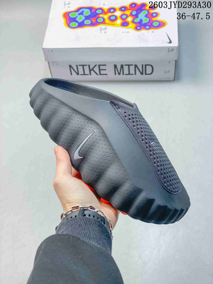 Nike Mind 001 Recovery Slides in Dark Gray and Orange