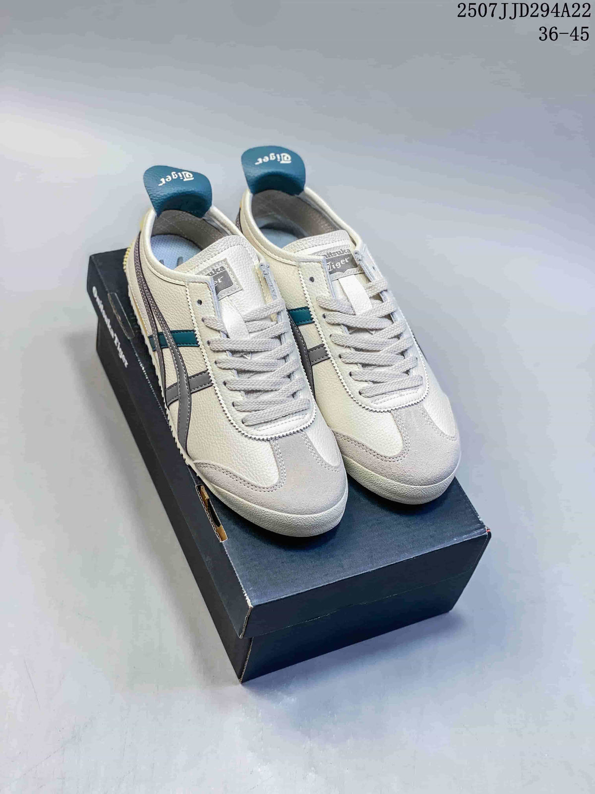 Onitsuka Tiger Mexico 66 Deluxe Sneakers in Cream and Teal