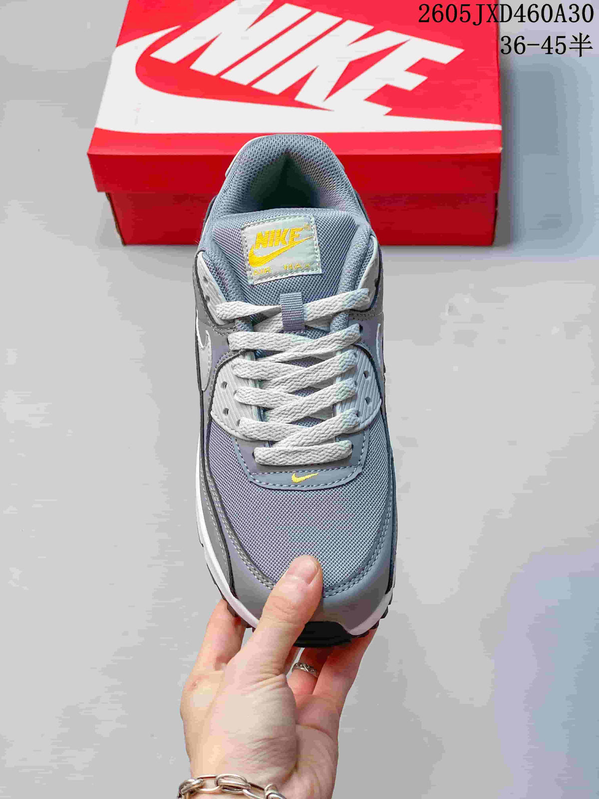 Nike Air Max 90 Sneakers in Grey and Yellow