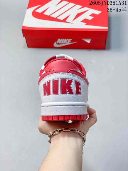 Nike Big Nike Low Lux White and Red Sneakers