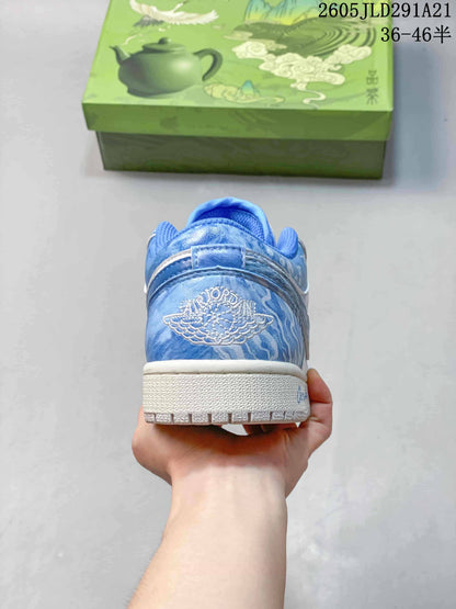 Jordan Air Jordan 1 Low Blue and White Sneakers