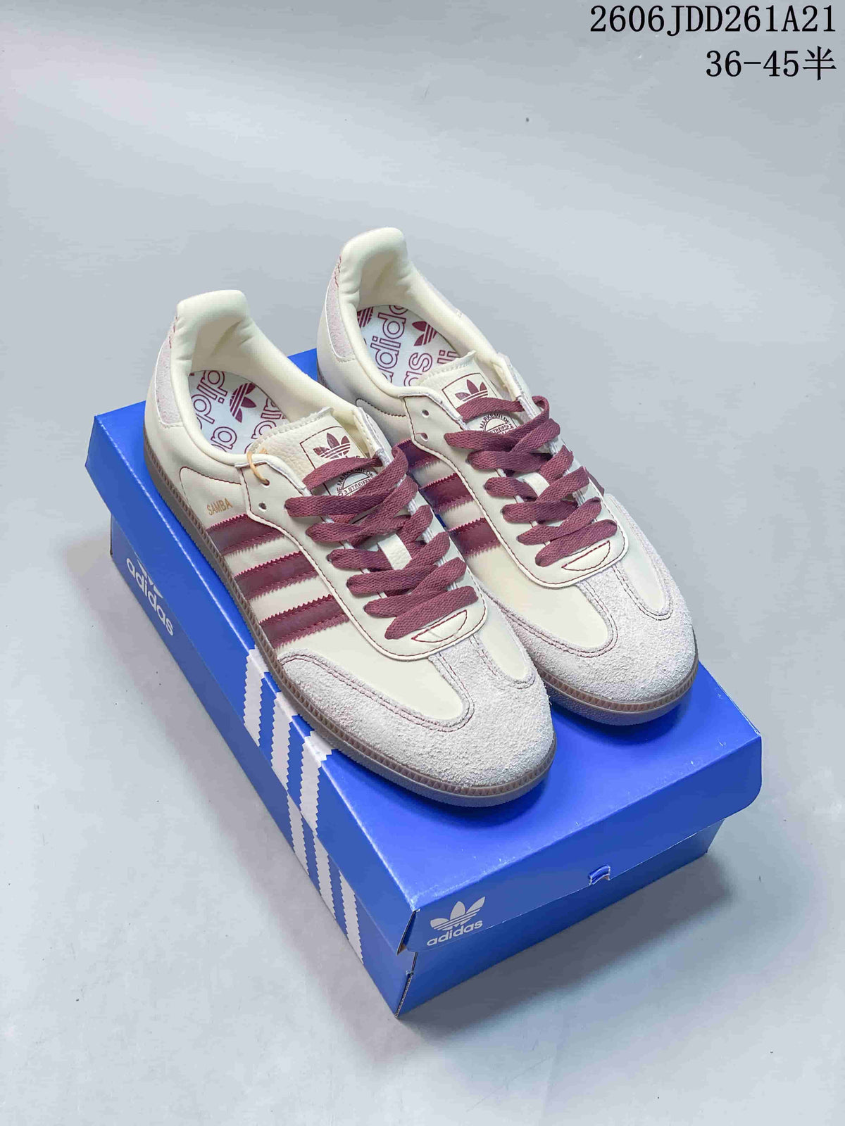 adidas Samba OG Sneakers White and Burgundy