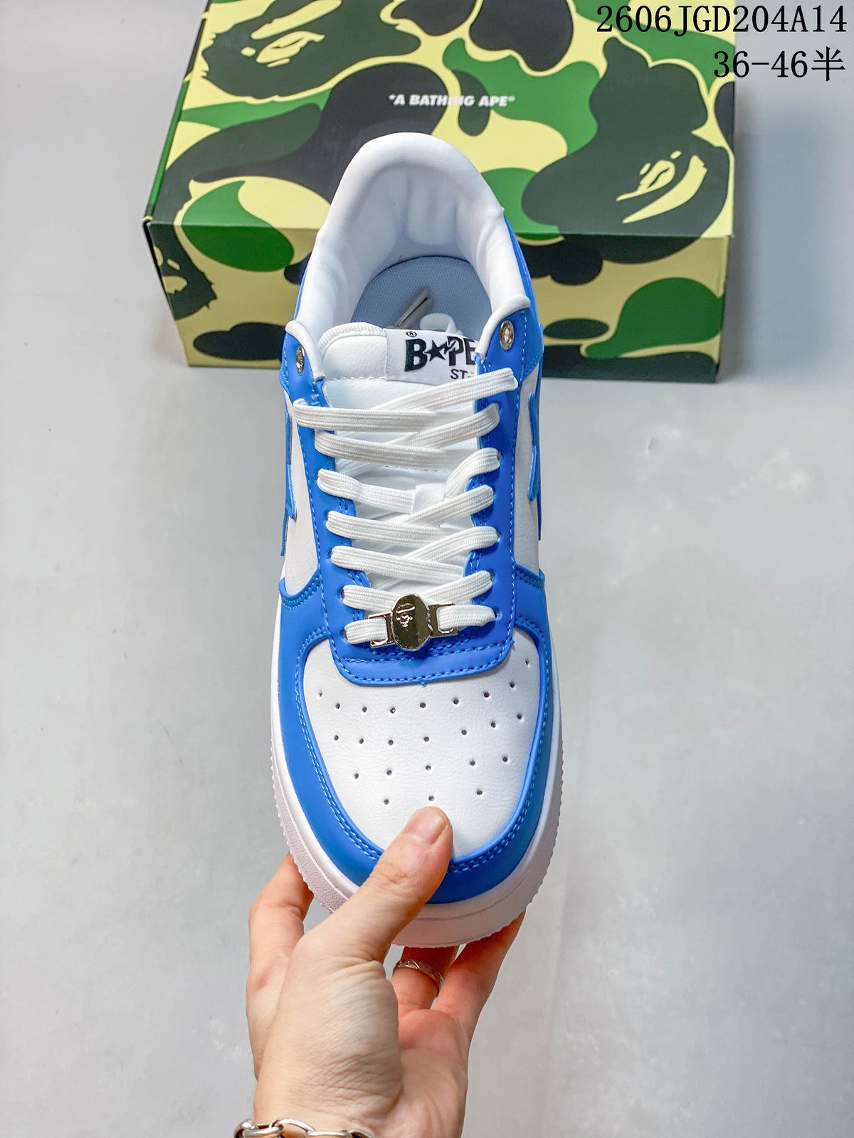 BAPE BAPE STA Low-Top Sneakers, Blue and White, 06JGD204A14