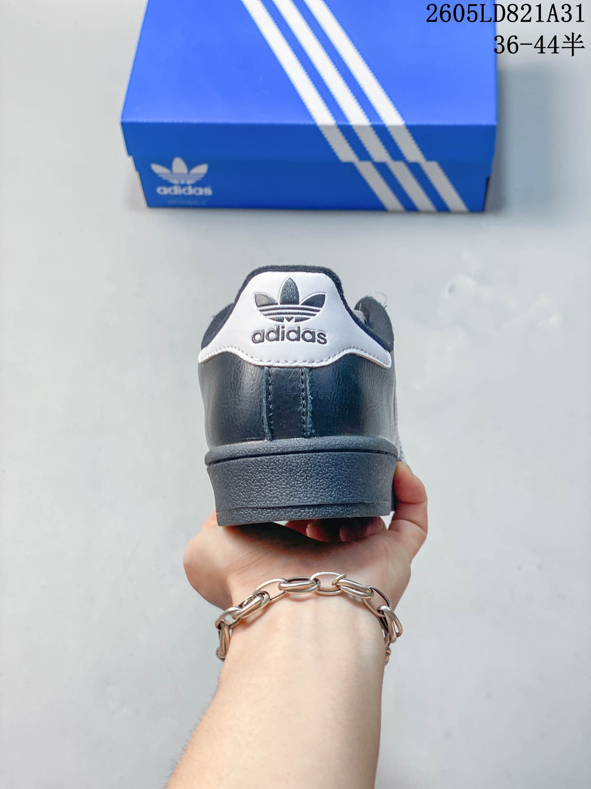 Adidas Superstar Black and White Shell-Toe Sneakers